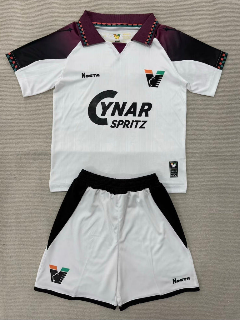 Venezia 25/26 White/Red Away Kids Jersey Set