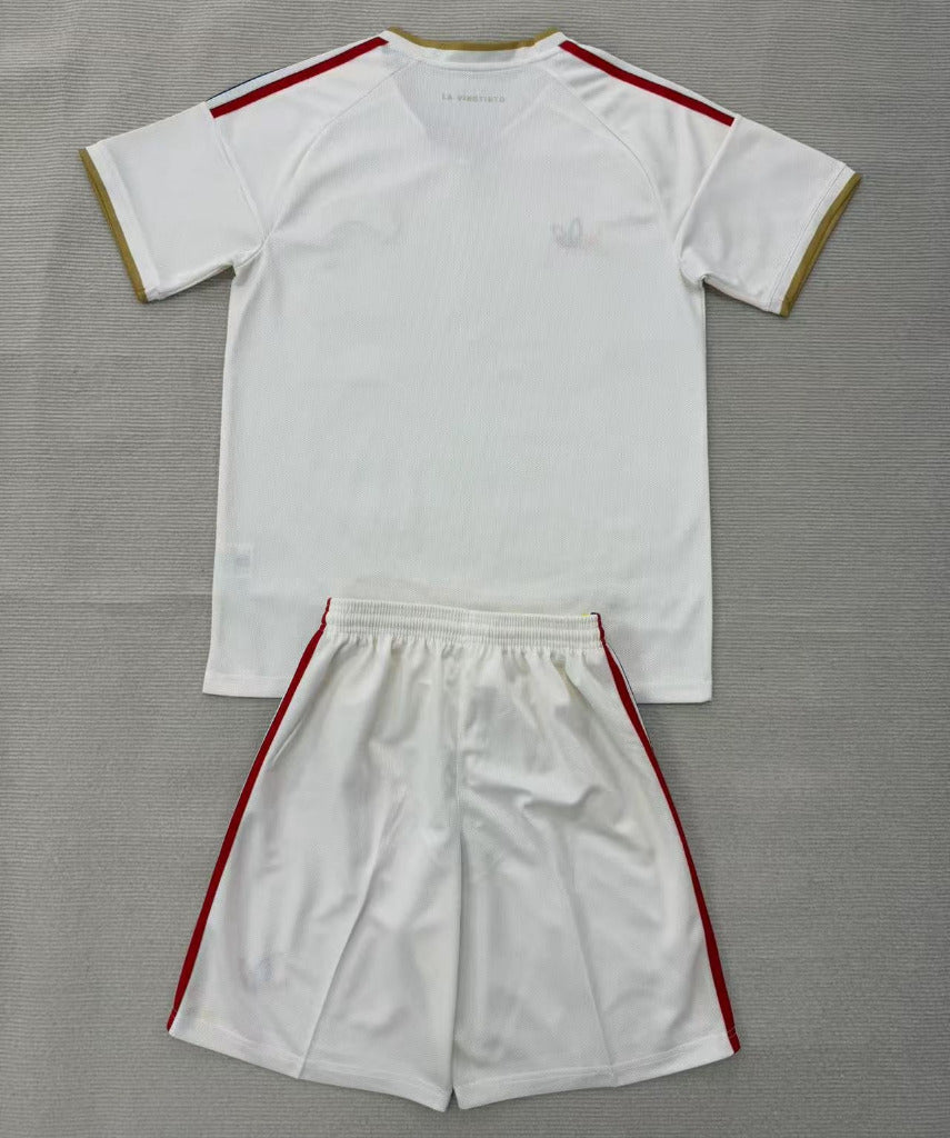 Venezuela 2026 White/Golden Trim Away Kids Jersey Set
