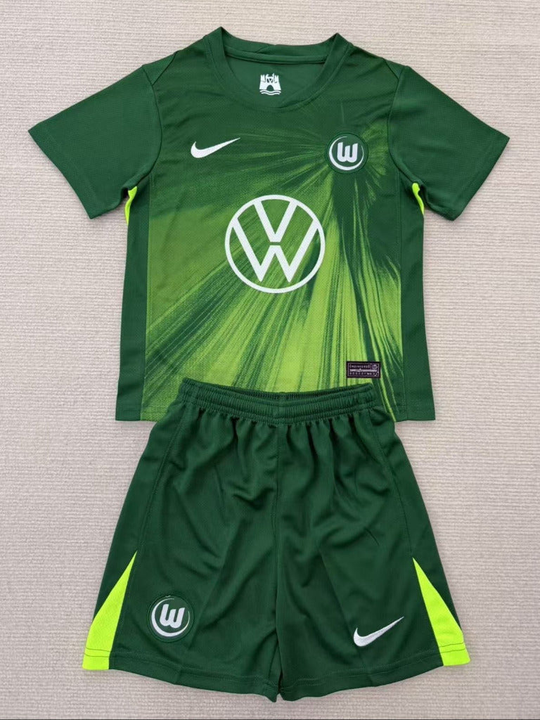 VfL Wolfsburg 25/26 Home Kids Jersey Set