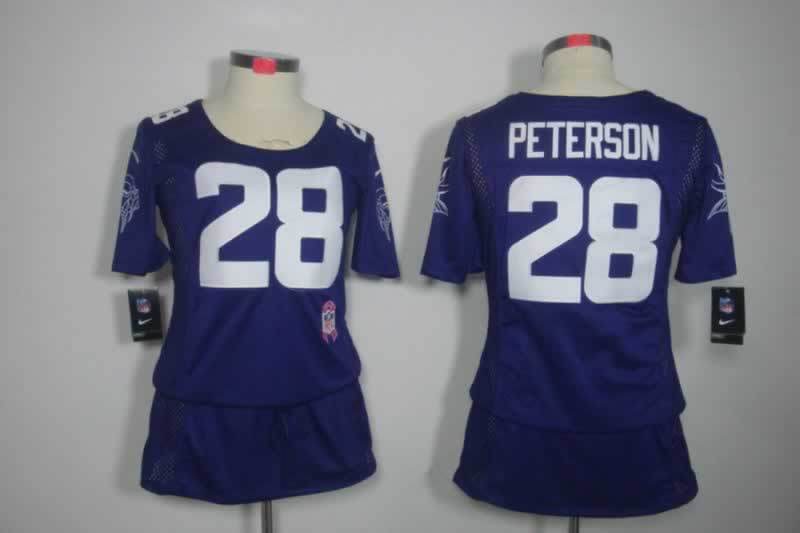 Vikings 2021/22 Peterson #28 Navy/White Women NFL Jersey