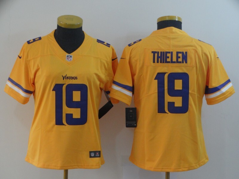Vikings 2021/22 Thielen #19 Yellow/Blue Women NFL Jersey