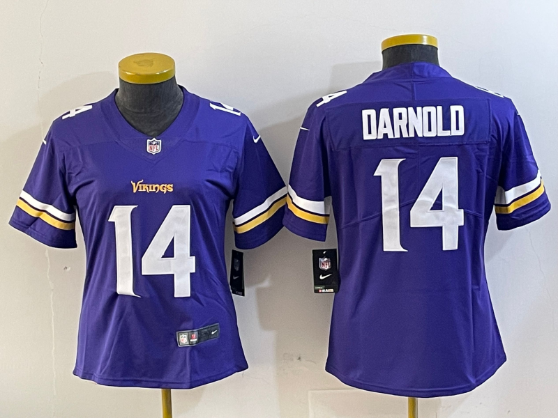 Vikings 2022/23 Darnold #14 Purple/White Women NFL Jersey