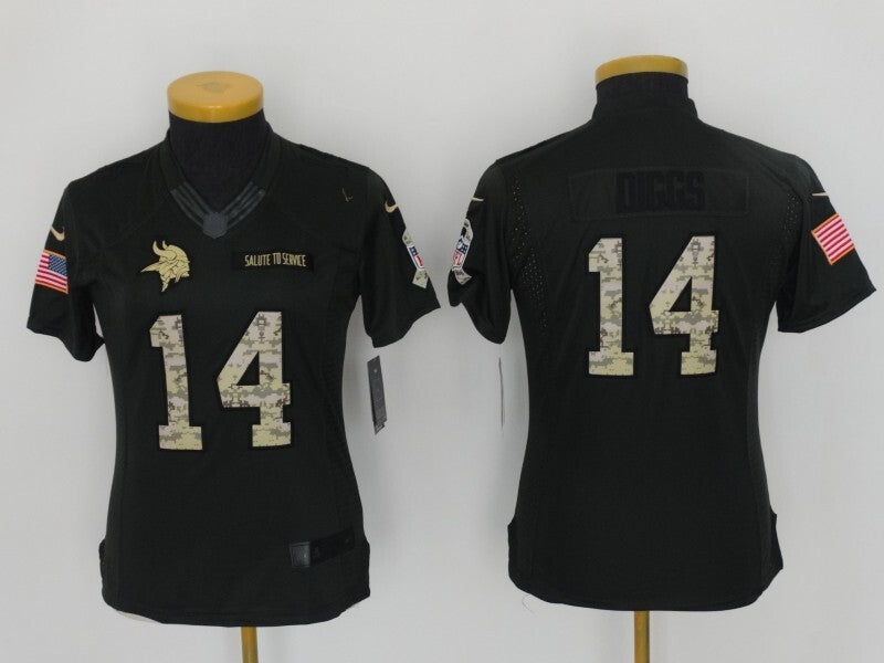 Vikings 2022/23 Diggs #14 Khaki/Camo Print Women NFL Jersey