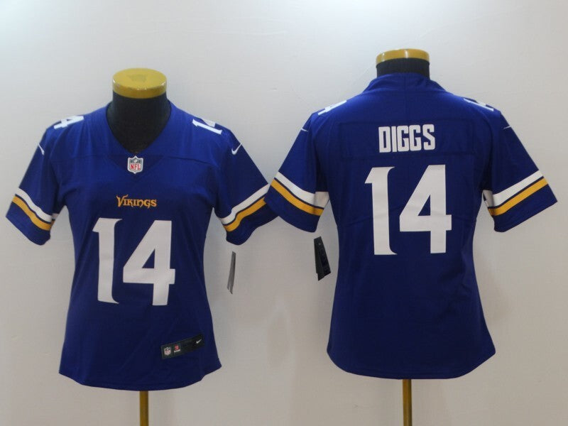 Vikings 2022/23 Diggs #14 Royal Blue/White Women NFL Jersey