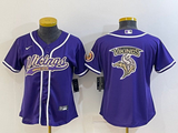 Vikings 2022/23 Purple/White Women NFL Baseball Style Jersey