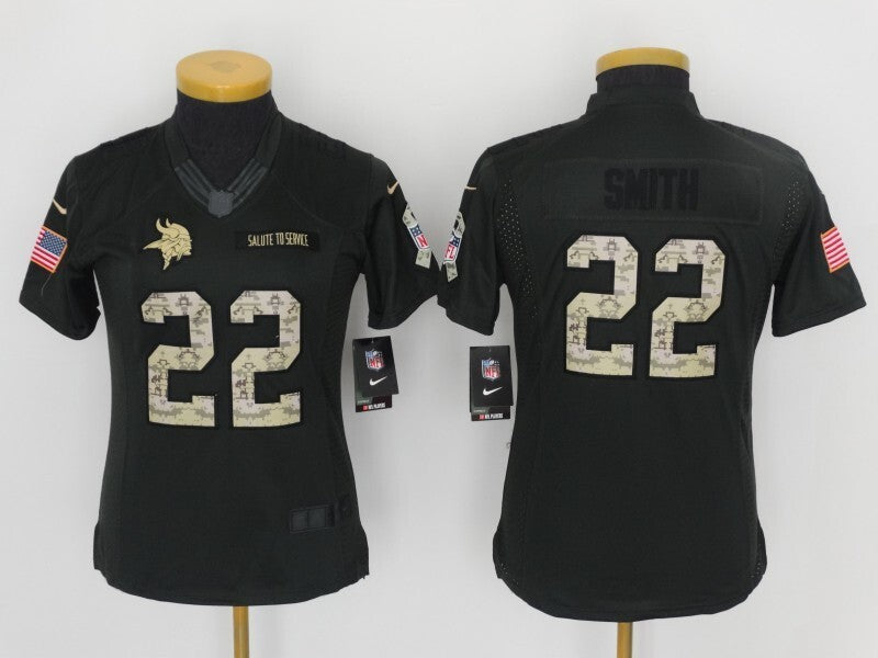 Vikings 2022/23 Smith #22 Khaki/Camo Print Women NFL Jersey