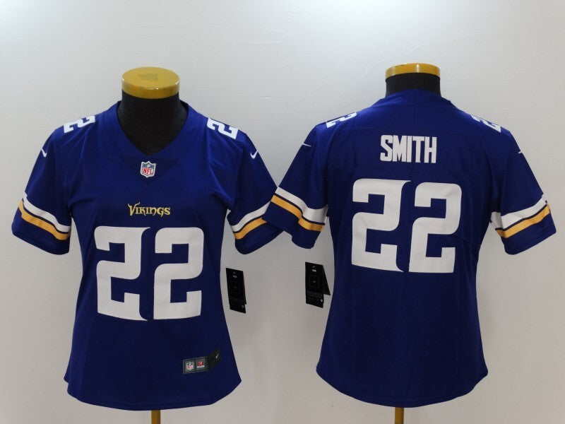 Vikings 2022/23 Smith #22 Royal/White Women NFL Jersey