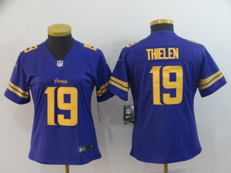 Vikings 2022/23 Thielen #19 Royal/Yellow Women NFL Jersey