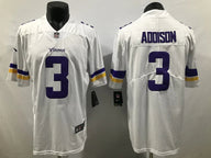 Vikings 25/26 Addison #3 White/Yellow NFL Game Jersey