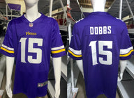 Vikings 25/26 Dobbs #15 Purple NFL Game Jersey