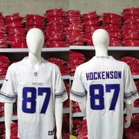 Vikings 25/26 Hockenson #87 White/Gray NFL Game Jersey