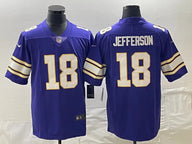 Vikings 25/26 Jefferson #18 Royal/Yellow/White NFL Game Jersey