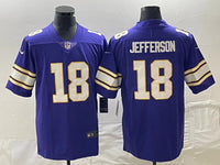 Vikings 25/26 Jefferson #18 Royal/Yellow/White NFL Game Jersey