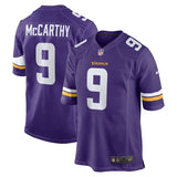 Vikings 25/26 McCarthy #9 Purple/White/Yellow NFL Game Jersey