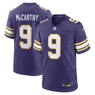 Vikings 25/26 McCarthy #9 Purple/Yellow NFL Game Jersey