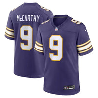 Vikings 25/26 McCarthy #9 Purple/Yellow NFL Game Jersey