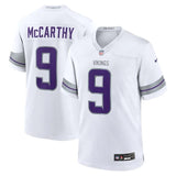 Vikings 25/26 McCarthy #9 White/Gray NFL Game Jersey
