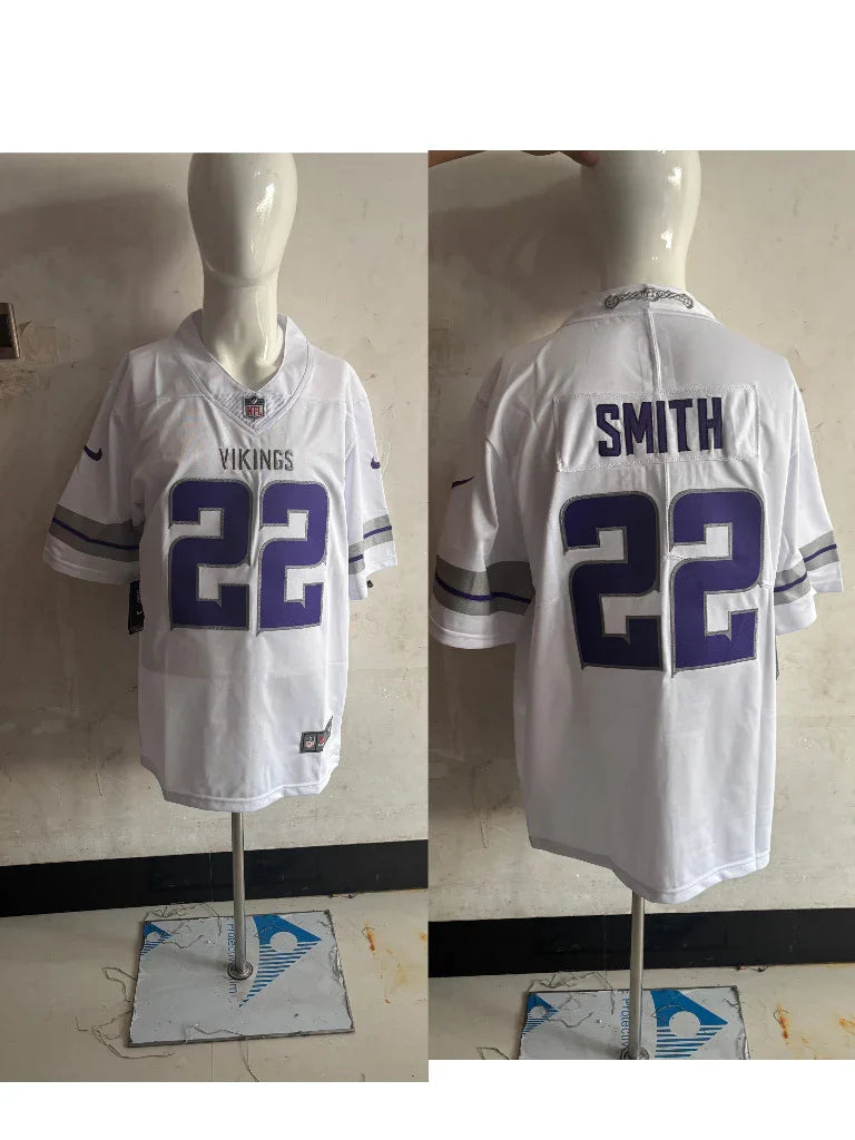 Vikings 25/26 Smith #22 White/Gray NFL Game Jersey