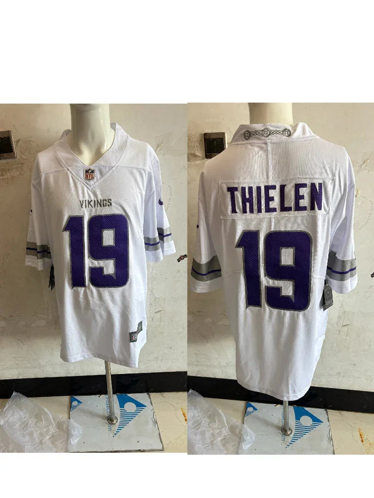 Vikings 25/26 Thielen #19 White/Gray NFL Game Jersey