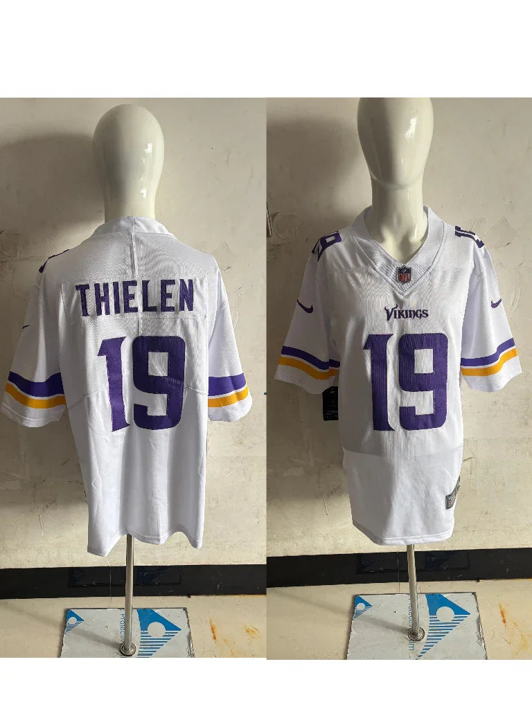 Vikings 25/26 Thielen #19 White/Yellow NFL Game Jersey