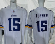 Vikings 25/26 Turner #15 White NFL Game Jersey