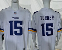 Vikings 25/26 Turner #15 White NFL Game Jersey