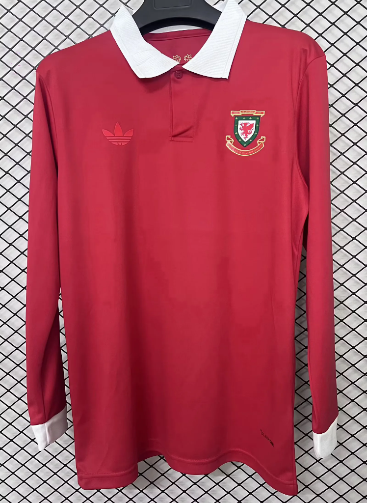 Wales 2026 Red/White 150th Anniversary Soccer Long Sleeve Jersey