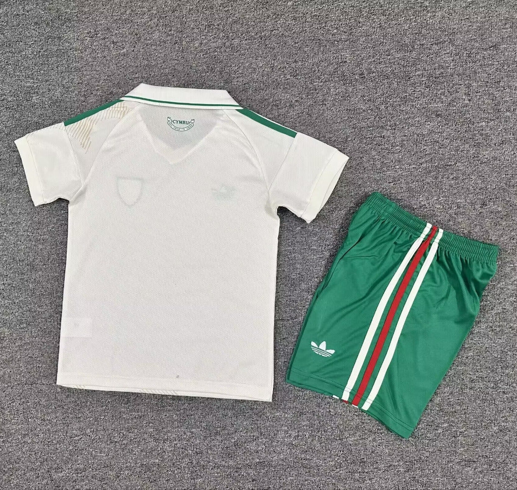 Wales 2026 White/Red/Green Away Kids Jersey Set