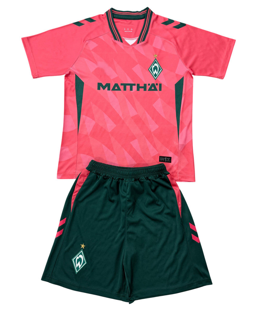 Werder Bremen 26/27 Pink/Dark Green Kids Jersey Set