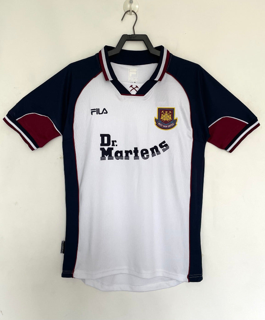 West Ham 1999/01 White/Red/Black Away Jersey