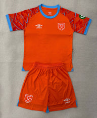 West Ham 25/26 Orange/Blue Goalkeeper Kids Jersey Set