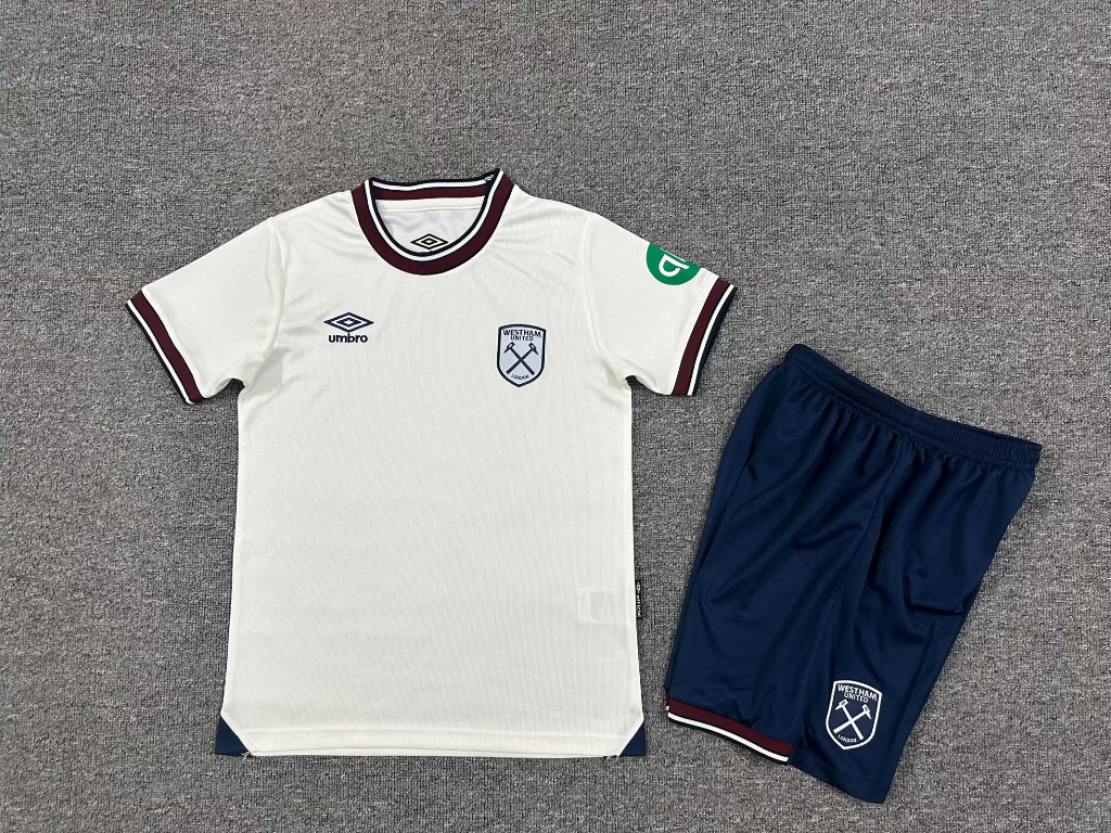 West Ham United 25/26 White Away Kids Jersey Set