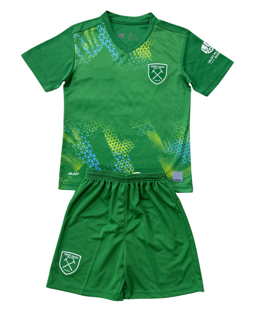 West Ham United 26/27 Green Home Goalkeeper Kids Jersey Set
