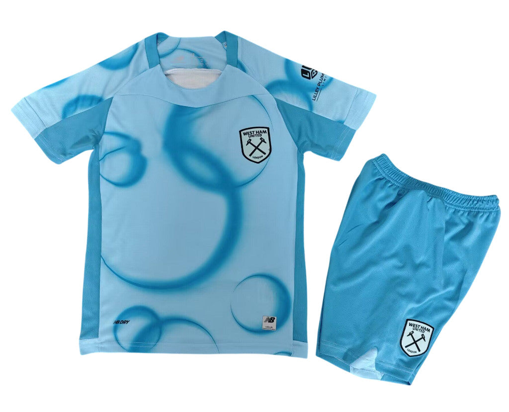West Ham United 26/27 Light Blue with Bubble Third Kids Jersey Set