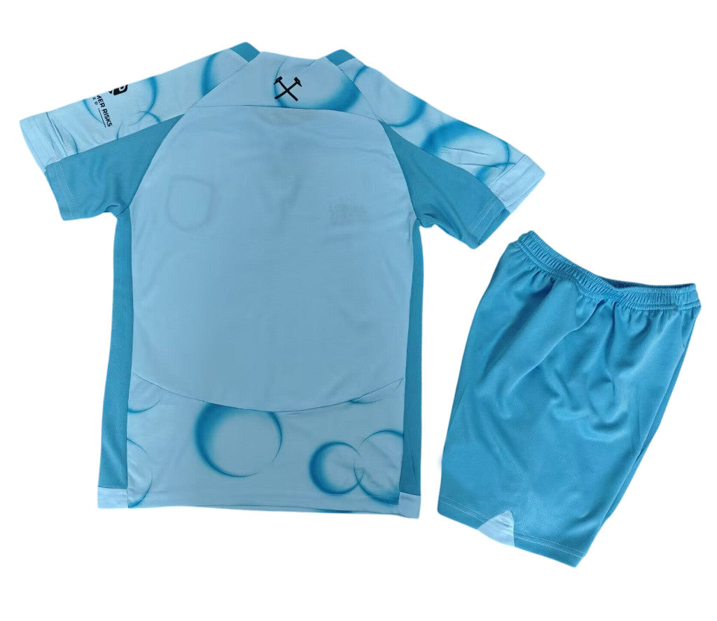 West Ham United 26/27 Light Blue with Bubble Third Kids Jersey Set