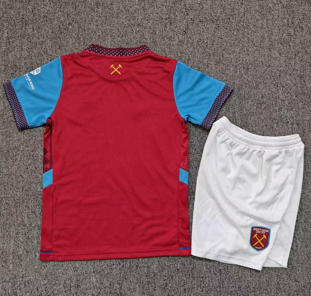 West Ham United 26/27 Red/Blue Home Kids Jersey Set