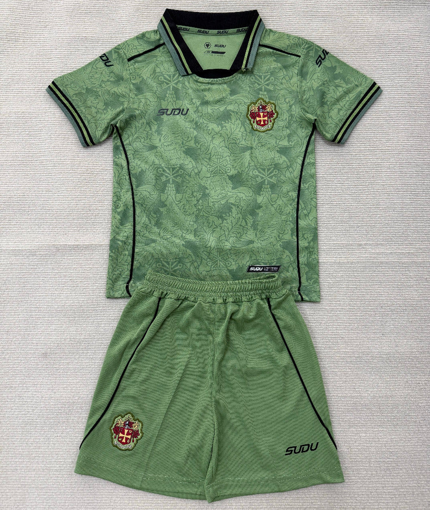 Wolves 26/27 Green/Black Trim Goalkeeper Kids Jersey Set