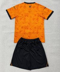 Wolves 26/27 Orange/Black Home Kids Jersey Set
