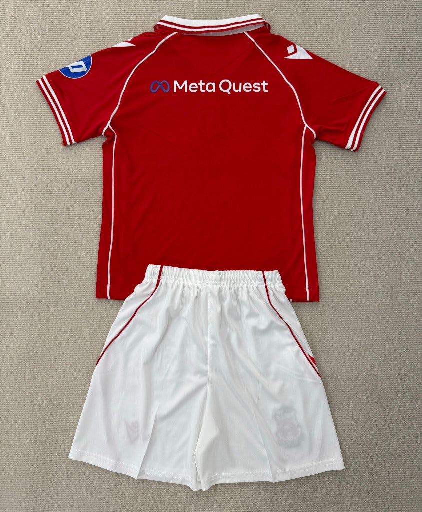 Wrexham 25/26 Red/White Home Kids Jersey Set