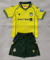Wrexham 25/26 Yellow/Black Away Kids Jersey Set