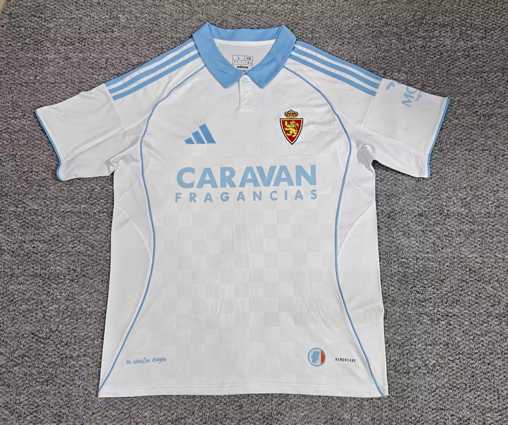 Zaragoza 25/26 White/Blue Away Jersey