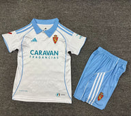 Zaragoza 25/26 White/Blue Away Kids Jersey Set